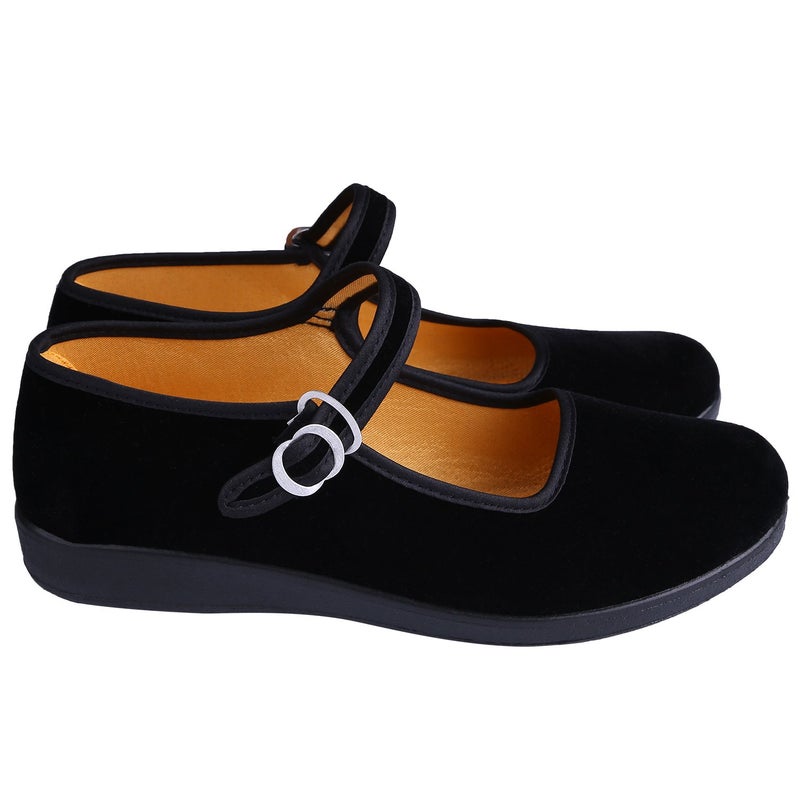 pestor Mary Jane Shoes for Women Ballet Flats Women's Flat Shoes Ballerina Halloween Black Mary Janes (Buckle, Adult, Women, 8, Numeric, US Footwear Size System, Medium) - Image 2